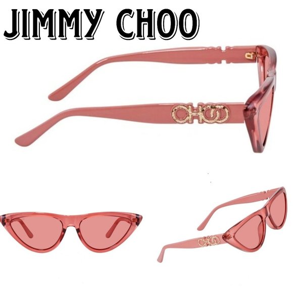 NEW Jimmy Choo  Sparks/G/S 1N5U1 Pink Cat-eye Sunglasses for Women - Picture 2 of 4